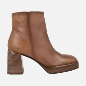 Botines de piel Tokio con tacones anchos y plataforma