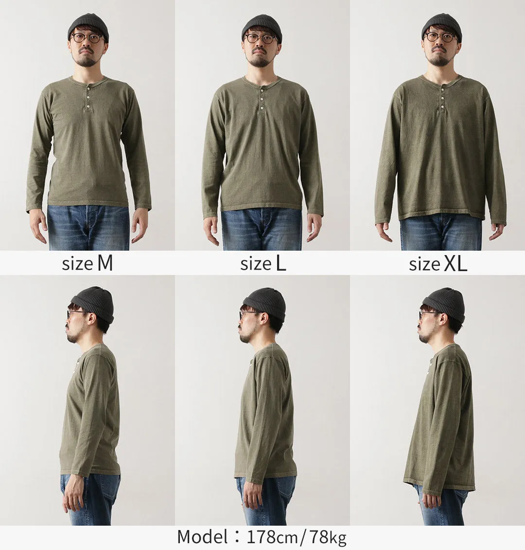 BUENA Camiseta de cuello Henley de manga larga / manga larga