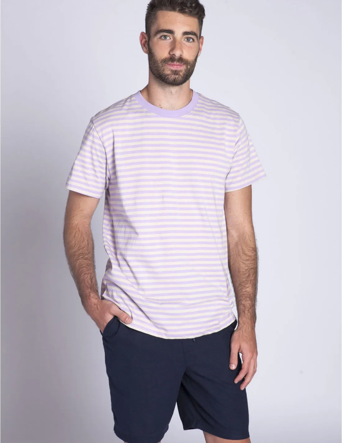 CAMISETA STOCKHOLM RAYAS LILAS DEDICATED