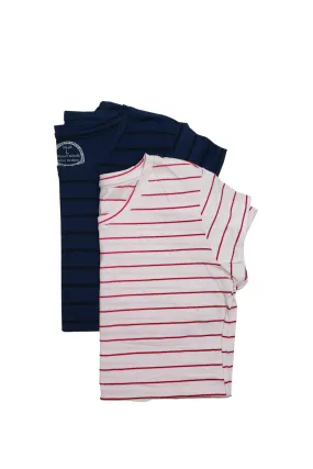 Pack 2 Blusa Maternidad Básica Manga corta. MARINO-RAYAS/BLANCO-RAYAS FIUSHA