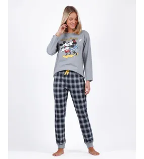 Pijama Manga Larga Mickey gris