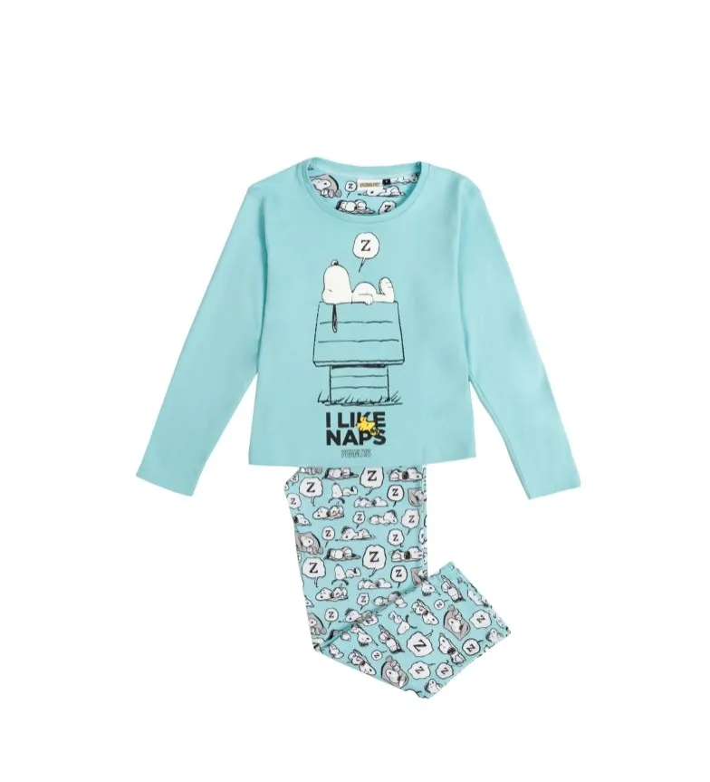 Pijama Manga Larga Naps turquesa