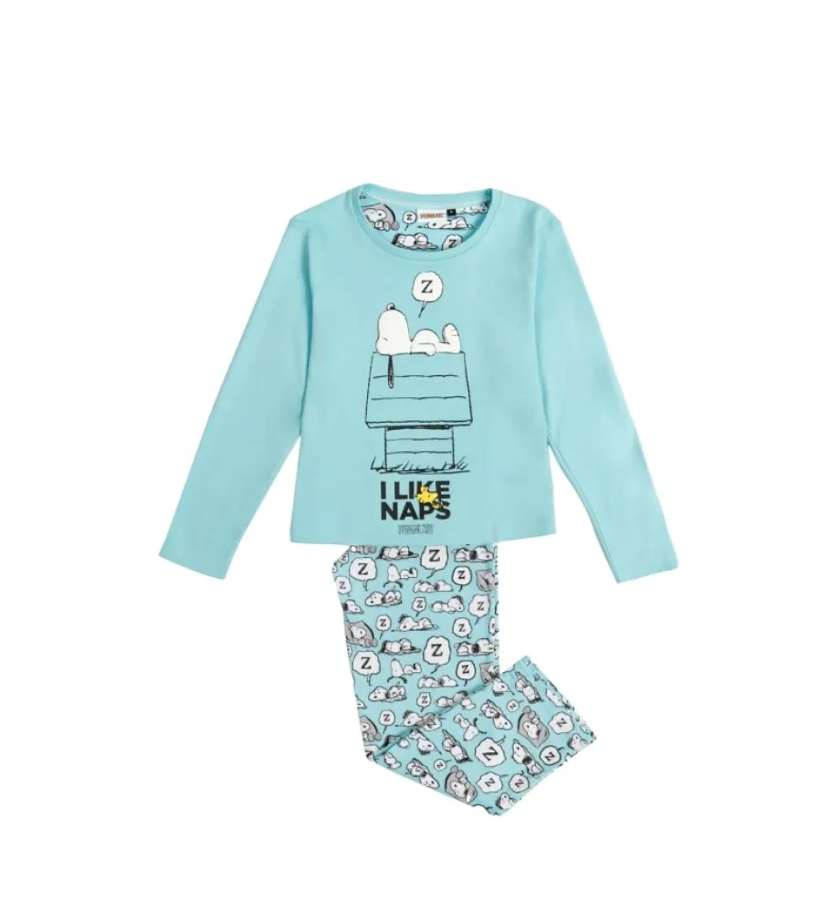 Pijama Manga Larga Naps turquesa