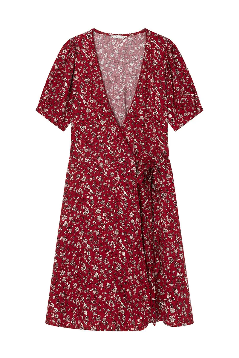 Springfield Vestido corto cruzado estampado