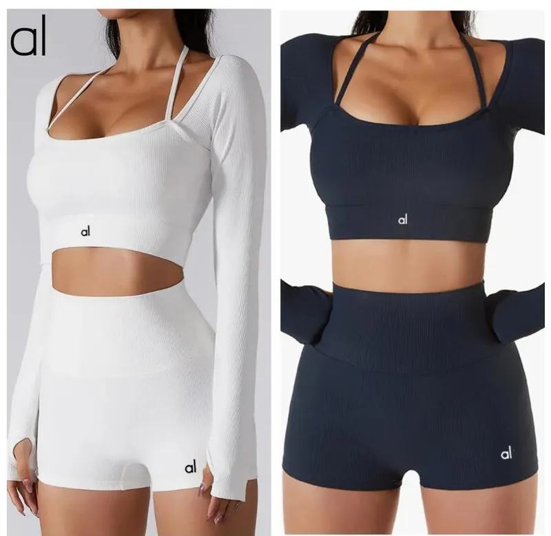 Suites de yoga para mujeres Sports Chalecos pantalones cortos de manga larga Tops de yoga pantalones pantalones pantalones panta