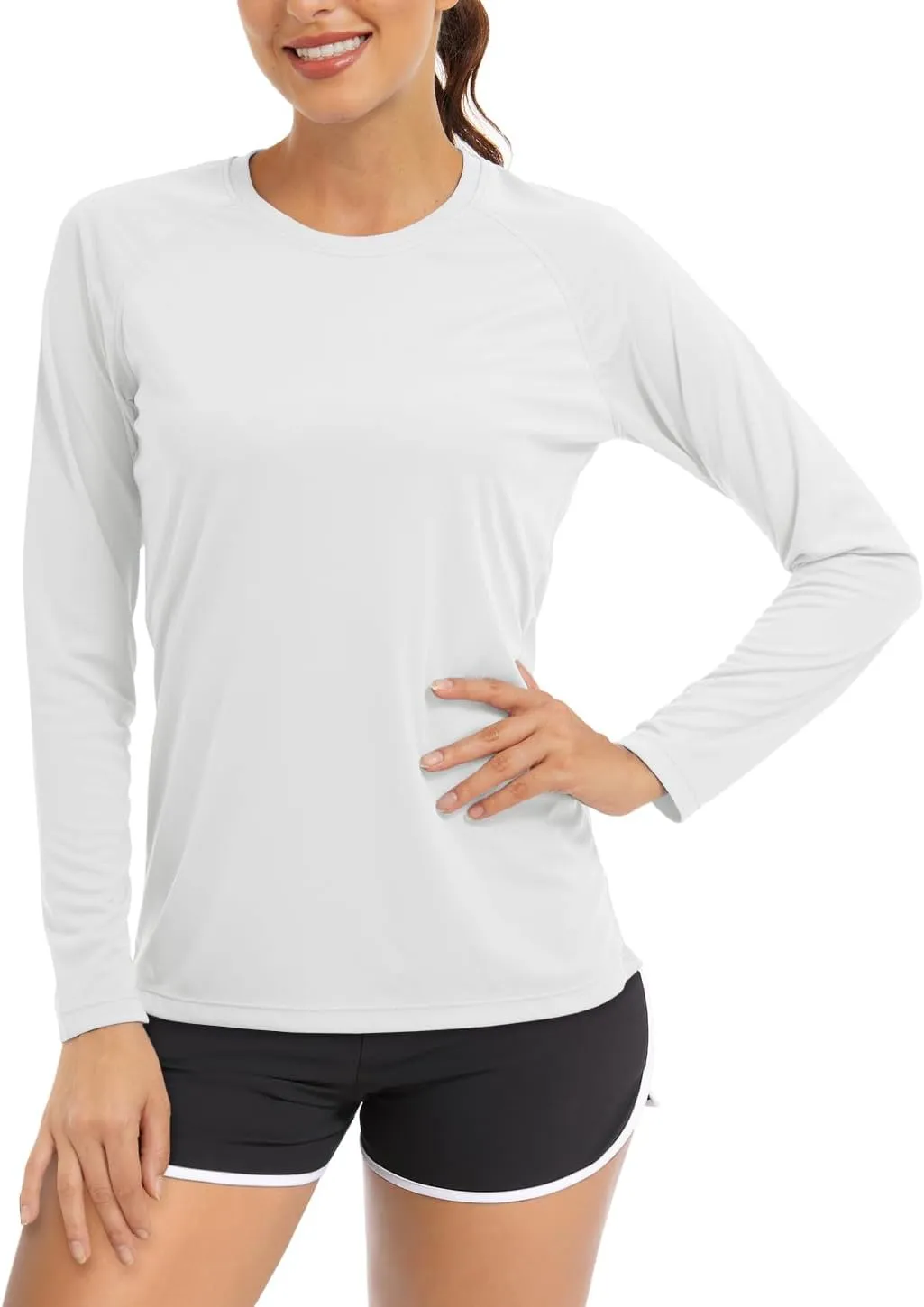 TACVASEN Mujeres Tops de Manga Larga UV Camisetas de Protección Solar UPF 50+ Camisetas de Rendimiento para Al Aire Libre