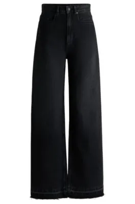 Vaqueros de pernera ancha en denim gris marengo