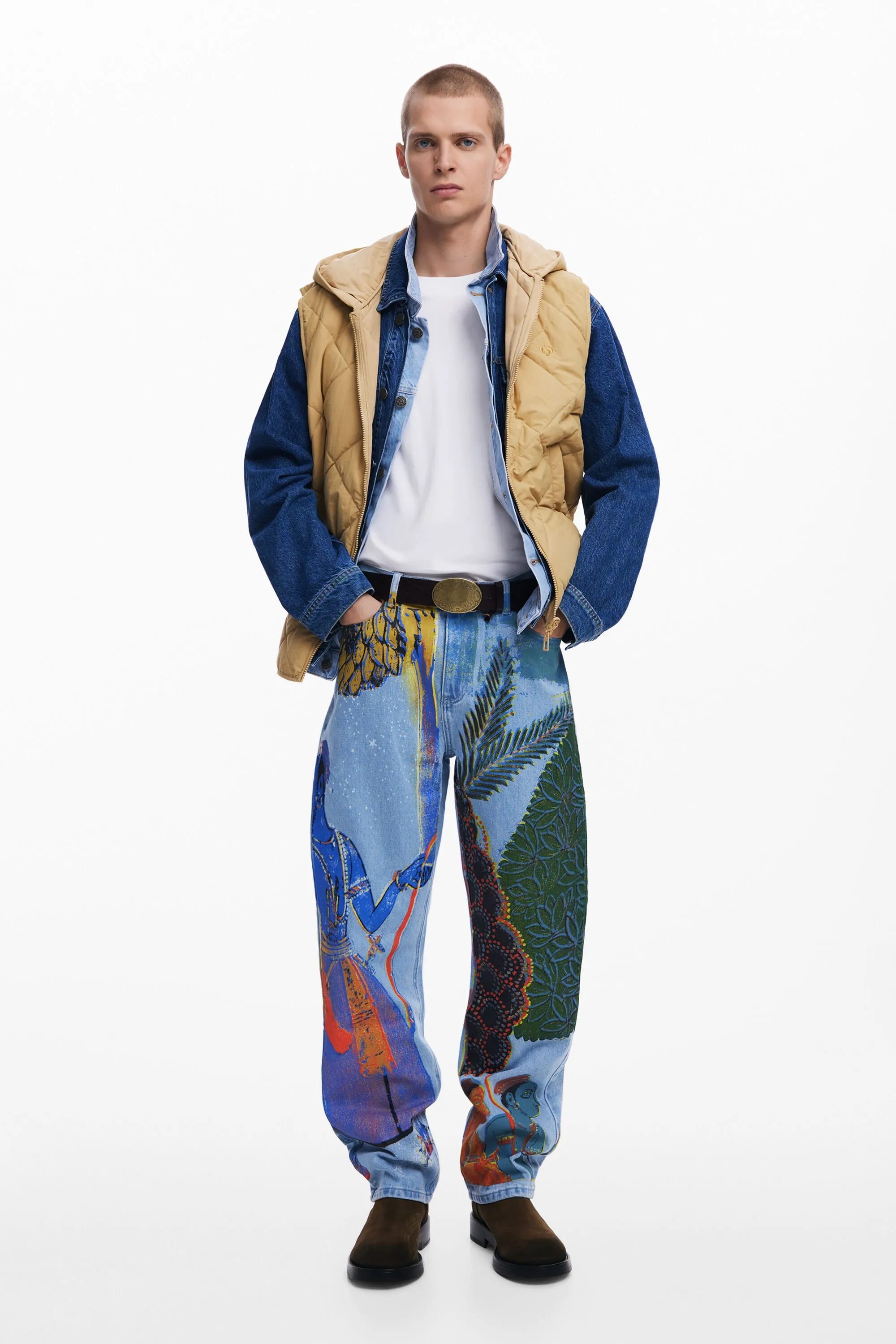 Vaqueros straight estampado India