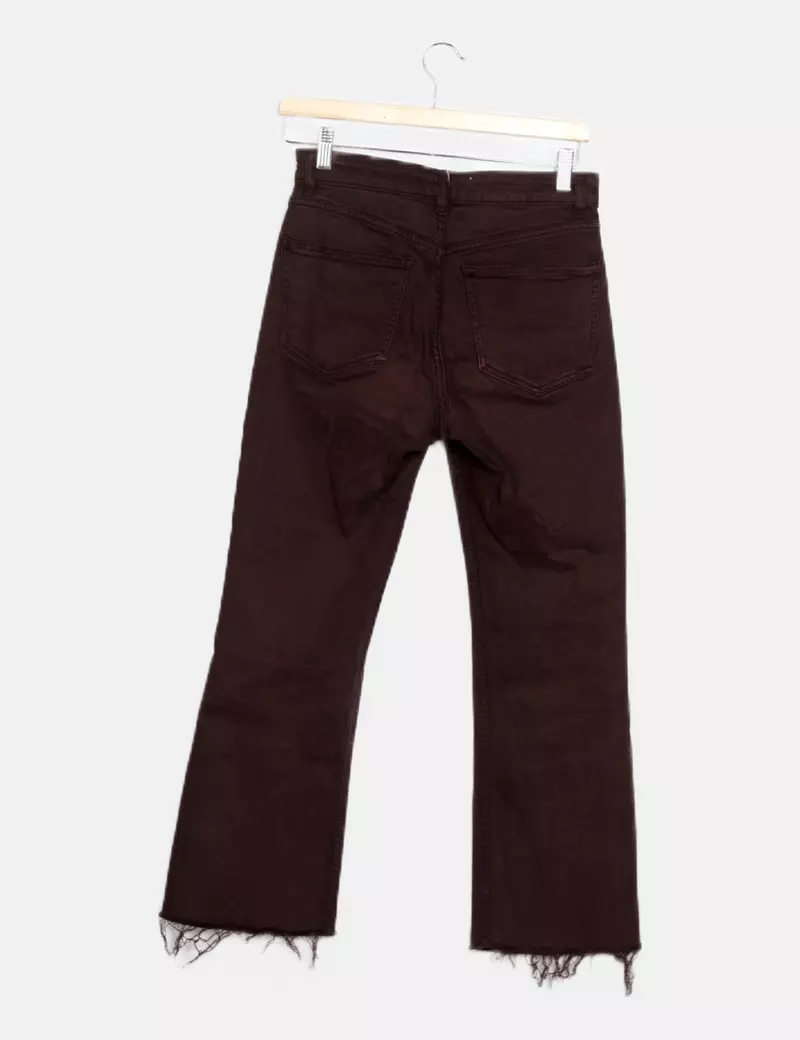 Zara Jeans denim campana marrón oscuro